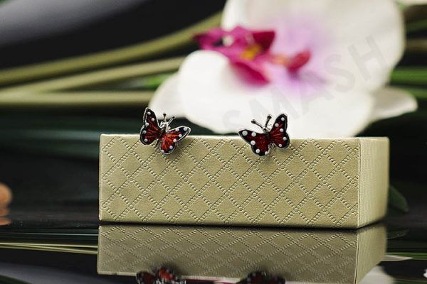 Сребърни обеци с реалистични пеперуди - Image 2